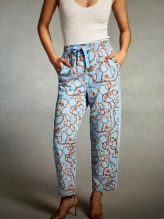 Maeve Pants - Maeve Anthropologie Kalle Chain Print Drawstring Track Pants Size Small